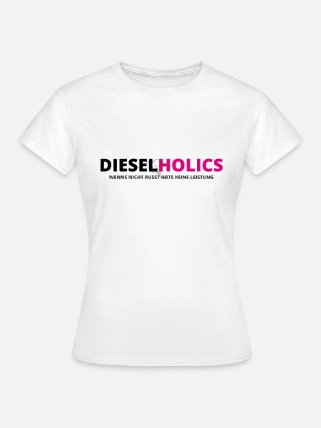 Dieselholics schwarz pink - Frauen T-Shirt - Weiß