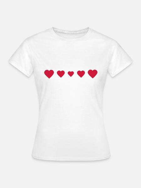 Liebe, Herz - Frauen T-Shirt - Weiß