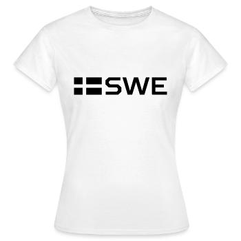 Schwedische Flagge - Frauen T-Shirt - Weiß - Vorne - AI Model Female 172 dark (172cm)