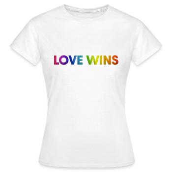 Love wins - Women's T-Shirt - white - Front - AI Model Female 172 dark (172cm)