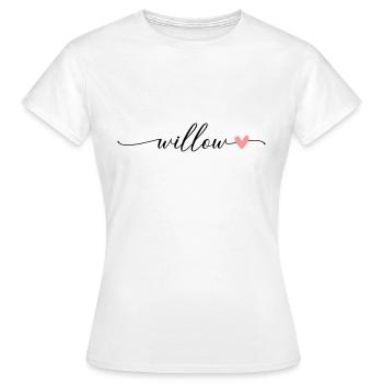Saule Nom Prénom Calligraphie Script - T-shirt Femme - blanc - Devant - AI Model Female 172 dark (172cm)