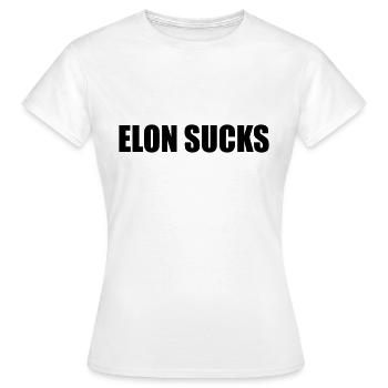 ELON SUCKS - Frauen T-Shirt - Weiß - Vorne - AI Model Female 172 dark (172cm)