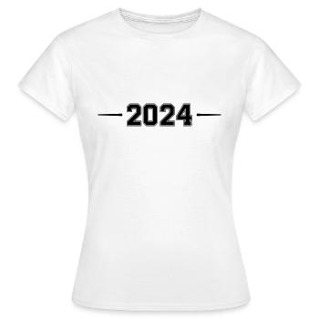 2024 - Women's T-Shirt - white - Front - AI Model Female 172 dark (172cm)