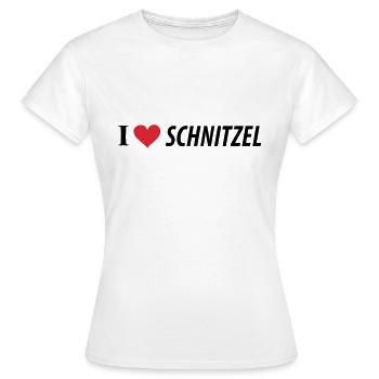 J'aime Schnitzel - T-shirt Femme - blanc - Devant - AI Model Female 172 dark (172cm)