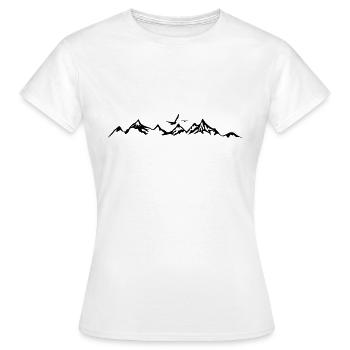 MONTAGNES Paysage Silhouette Panorama - T-shirt Femme - blanc - Devant - AI Model Female 172 dark (172cm)