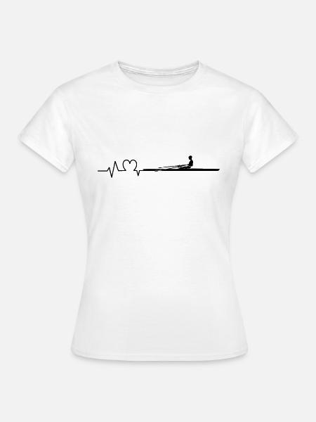 Rudern Herzschlag Ruderer Einer - Frauen T-Shirt - Weiß