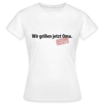 Nous allons faire griller mamie signe de ponctuation de la virgule vie mamie - T-shirt Femme - blanc - Devant - AI Model Female 172 dark (172cm)