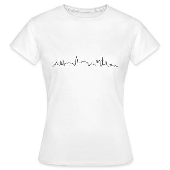 Skyline Nürnberg Silhouette - Frauen T-Shirt - Weiß - Vorne - AI Model Female 172 dark (172cm)