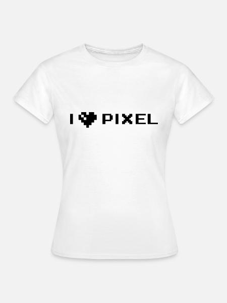 i love pixel - Frauen T-Shirt - Weiß