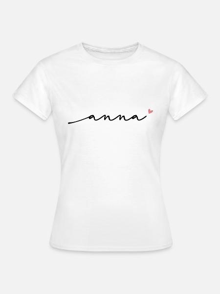 Anna Schreibschrift Name - Frauen T-Shirt - Weiß