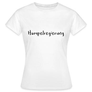 Hampelregierung Logo Text Selfmade - Frauen T-Shirt - Weiß - Vorne - AI Model Female 172 dark (172cm)
