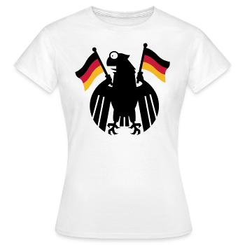 Heraldic Eagle Cartoon / German Eagle Cartoon (3c) - Women's T-Shirt - white - Front - AI Model Female 172 dark (172cm)