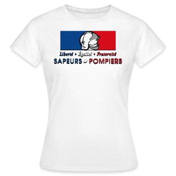 Sapeurs Pompiers Liberté Egalité Fraternité - T-shirt Femme - blanc - Devant - AI Model Female 172 dark (172cm)