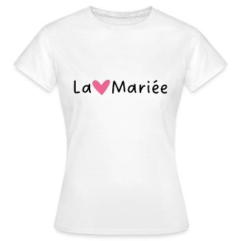 Die Braut Rosa Herz - Frauen T-Shirt - Weiß - Vorne - AI Model Female 172 dark (172cm)