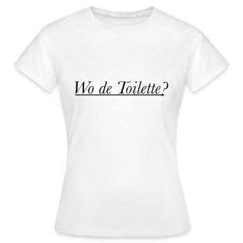 Eau de Toilette - Wo de Toilette? - Frauen T-Shirt - Weiß - Vorne - AI Model Female 172 dark (172cm)