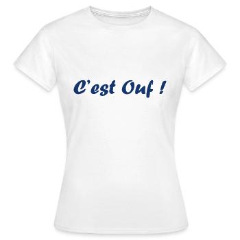 C'est ouf - T-shirt Femme - blanc - Devant - AI Model Female 172 dark (172cm)