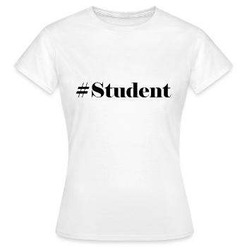 #Student logo - Women's T-Shirt - white - Front - AI Model Female 172 dark (172cm)