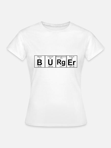 Burger Logo chemische Elemente - Frauen T-Shirt - Weiß