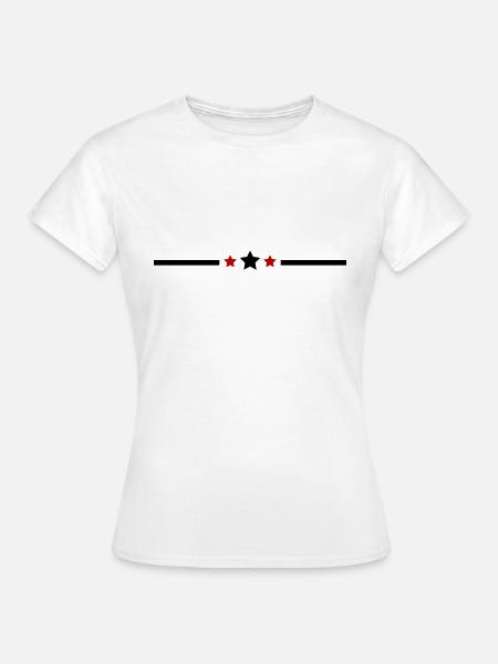linie sterne - Frauen T-Shirt - Weiß