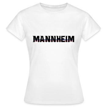 Mannheim-blau-weiss-rot - Frauen T-Shirt - Weiß - Vorne - AI Model Female 172 dark (172cm)