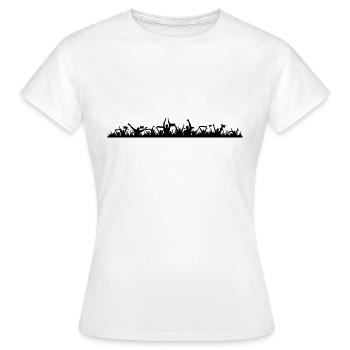Menschen - Fans Gruppe Jubel - Frauen T-Shirt - Weiß - Vorne - AI Model Female 172 dark (172cm)