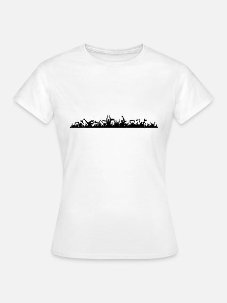 Menschen - Fans Gruppe Jubel - Frauen T-Shirt - Weiß