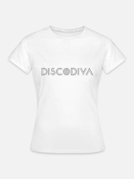 Disco Diva Discoball Look Années 70 - T-shirt Femme - blanc