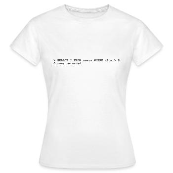 Coder No Clue (1c, NEU) - T-shirt Femme - blanc - Devant - AI Model Female 172 dark (172cm)