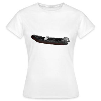 Bateau à moteur bateau pneumatique - T-shirt Femme - blanc - Devant - AI Model Female 172 dark (172cm)