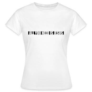 Strip Need Jesus - Women's T-Shirt - white - Front - AI Model Female 172 dark (172cm)