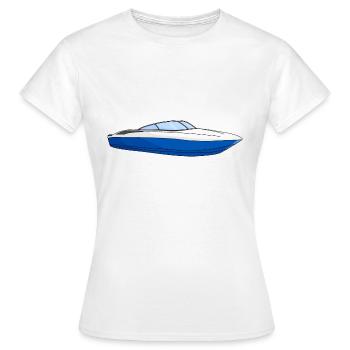 Bateau bateau bateau bateau bleu - T-shirt Femme - blanc - Devant - AI Model Female 172 dark (172cm)