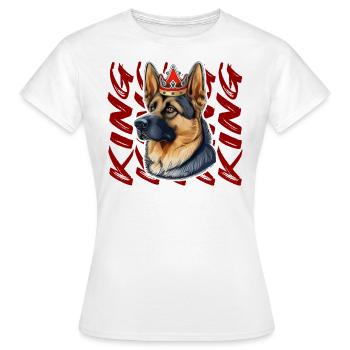 GERMAN SHEPHERD DOG KING COMBAT CUTE BREED - Women's T-Shirt - white - Front - AI Model Female 172 dark (172cm)