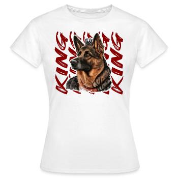 CHIEN BERGER ALLEMAND KING COMBAT RACE MIGNON - T-shirt Femme - blanc - Devant - AI Model Female 172 dark (172cm)