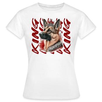 CHIEN BERGER ALLEMAND KING COMBAT RACE MIGNON - T-shirt Femme - blanc - Devant - AI Model Female 172 dark (172cm)