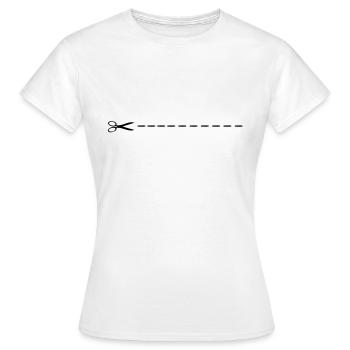 Schere - Frauen T-Shirt - Weiß - Vorne - AI Model Female 172 dark (172cm)