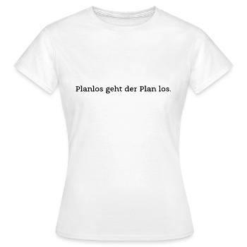 Le plan commence au hasard - T-shirt Femme - blanc - Devant - AI Model Female 172 dark (172cm)