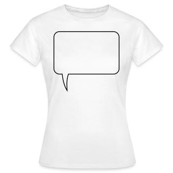 Conception rectangulaire de bulle de dialogue - T-shirt Femme - blanc - Devant - AI Model Female 172 dark (172cm)