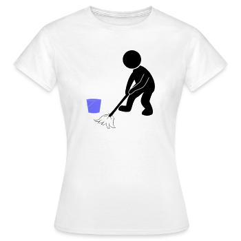 Putzen Putzmann Wischen - Frauen T-Shirt - Weiß - Vorne - AI Model Female 172 dark (172cm)