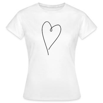 Coeur noir - T-shirt Femme - blanc - Devant - AI Model Female 172 dark (172cm)