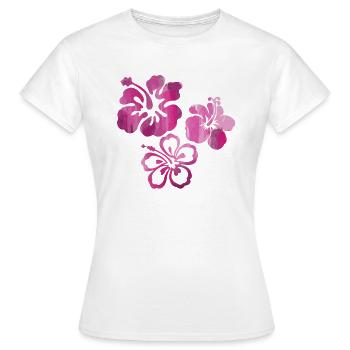 Fleur,Lotus,Peinture,Fleurs,rose,rose,fleur - T-shirt Femme - blanc - Devant - AI Model Female 172 dark (172cm)