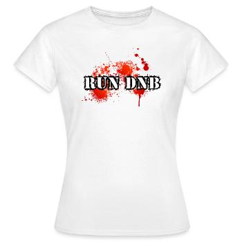 RUN DNB - Drum and Bass DJ Raver Bloody Halloween - Women's T-Shirt - white - Front - AI Model Female 172 dark (172cm)