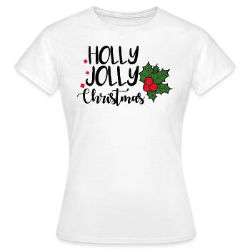 Holly Jolly Weihnachten - Frauen T-Shirt - Weiß - Vorne - AI Model Female 172 dark (172cm)