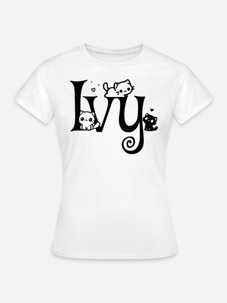 Klimop Naam Voornaam Kitten Naam - Vrouwen T-shirt - wit