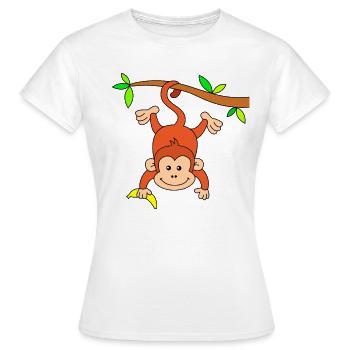 Monkey with banana - Women's T-Shirt - white - Front - AI Model Female 172 dark (172cm)