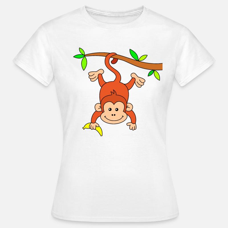 Affe mit Banane - Frauen T-Shirt - Weiß