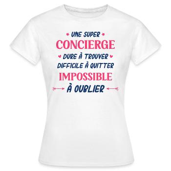 sUPER concierge - T-shirt Femme - blanc - Devant - AI Model Female 172 dark (172cm)