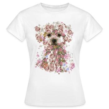 Chiot Vintage Bichon Frise - T-shirt Femme - blanc - Devant - AI Model Female 172 dark (172cm)