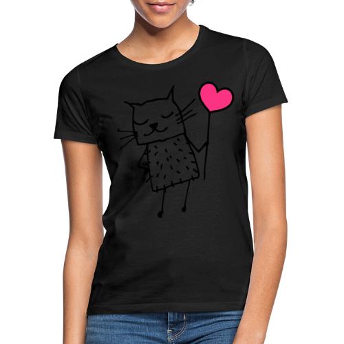 Katze mit Herz: Liebe - Frauen T-Shirt
