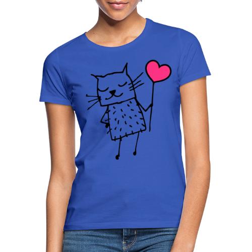 Katze mit Herz: Liebe - Frauen T-Shirt