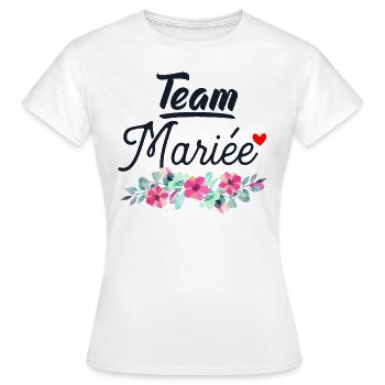 team mariée evjf team bride evjf accessoire - T-shirt Femme - blanc - Devant - AI Model Female 172 dark (172cm)
